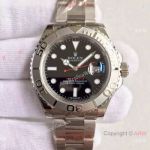 Swiss ETA2836-2 Replica Rolex Yachtmaster Watch Stainless Steel Black Face